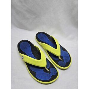 CROCS MODI SPORT Thong Flip Flops Unisex Mens 7 Women's Size 9-Yellow Blue Black